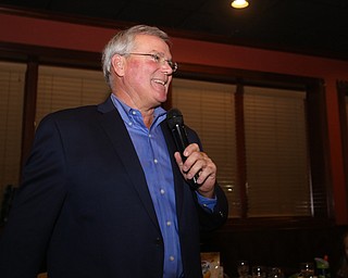 Boardman Police Chief Jack Nichols speaks at his retirement party honoring his 40 years with the department, Wednesday, Dec. 6, 2017, at Magic Tree Pub & Eatery in Boardman. Chief Nichols will officially retire on December 31...(Nikos Frazier | The Vindicator)