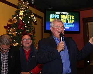 Boardman Police Chief Jack Nichols speaks at his retirement party honoring his 40 years with the department, Wednesday, Dec. 6, 2017, at Magic Tree Pub & Eatery in Boardman. Chief Nichols will officially retire on December 31...(Nikos Frazier | The Vindicator)