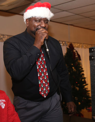 Youngstown Mayor-elect Jamael Tito Brown DJ's the 13th annual Winterfest special needs dance, Wednesday, Dec. 6, 2017, at the Mahoning Country Club in Girard...(Nikos Frazier | The Vindicator)