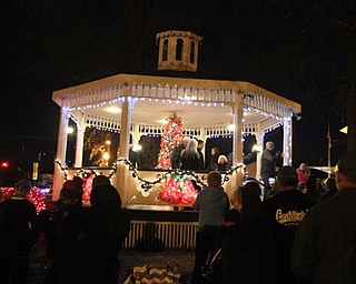 Neighbors | Abby Slanker.The Canfield Green, including the gazebo and a number of trees, was glowing and was flooded in Christmas lights and decorations after being lit up during the Rotary Club of Canfield’s annual Lighting of the Green on Dec. 1.