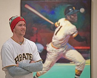 YOUNGSTOWN, OHIO - DECEMBER 7, 2017: Pittsburgh Pirates pitcher Steven Brault walks around looking at art inside of the sports room, Thursday morning at the Butler Institute of Art during the Pirates Care-A-Van tour. DAVID DERMER | THE VINDICATOR
