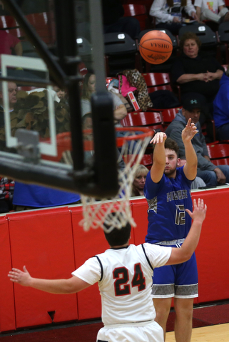 Hubbard's Shannon Slovesko (12) goes up for three in the third quarter of an AAC high school basketball game against Struthers, Friday, Dec. 8, 2017, in Struthers. Hubbard won 70-55...(Nikos Frazier | The Vindicator)