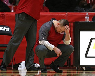 Struthers head coach Jim Franceschelli reacts to a ruling in the third quarter of an AAC high school basketball game against Hubbard, Friday, Dec. 8, 2017, in Struthers. Hubbard won 70-55...(Nikos Frazier | The Vindicator)