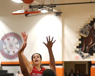 Columbiana's Grace Hammond (10) puts up two in the fourth quarter of a high school basketball game, Saturday, Dec. 9, 2017, in Mineral Ridge. Columbiana won 70-32...(Nikos Frazier | The Vindicator)