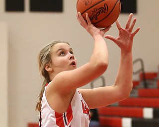 Girard's Marissa Cave (10) goes up for a shot in the fourth quarter of an AAC high school basketball game, Monday, Dec. 11, 2017, in Girard. Girard won 39-23...(Nikos Frazier | The Vindicator)