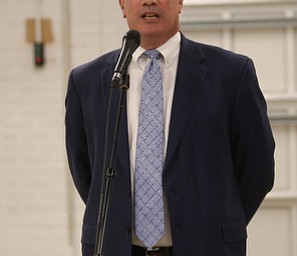 Jim Dascenzo speaks at the grand opening of the new Youngstown Business Incubator building, Monday, Dec. 11, 2017, in Youngstown...(Nikos Frazier | The Vindicator)
