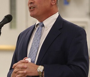 Jim Dascenzo speaks at the grand opening of the new Youngstown Business Incubator building, Monday, Dec. 11, 2017, in Youngstown...(Nikos Frazier | The Vindicator)