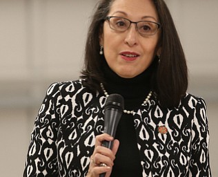 EDA Lady speaks at the grand opening of the new Youngstown Business Incubator building, Monday, Dec. 11, 2017, in Youngstown...(Nikos Frazier | The Vindicator)