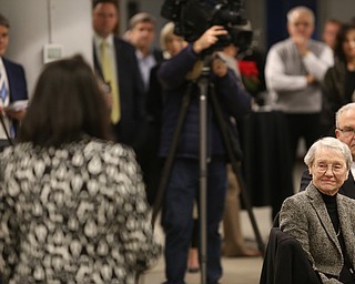 EDA Lady speaks at the grand opening of the new Youngstown Business Incubator building, Monday, Dec. 11, 2017, in Youngstown...(Nikos Frazier | The Vindicator)