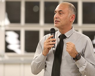 XJet's Avi Cohen speaks at the grand opening of the new Youngstown Business Incubator building, Monday, Dec. 11, 2017, in Youngstown...(Nikos Frazier | The Vindicator)