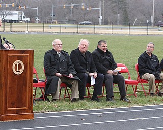   ROBERT K YOSAY  | THE VINDICATOR..Barry Brits Gm of Lordstown Energy Center.  Lordstown Veterans Memorial Stadium dedication.: Lordstown HS new track and soccer field. ..-30-
