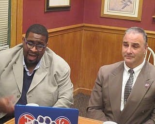 Neighbors | Zack Shively.Austintown superintendent Vincent Colaluca and assistant superintendent Jeremy Batchleor sat at Perkins for the Coffee & Conversation with Austintown Superintendent. Colaluca does these events once every two months. It gives a chance for the school and community to have an open dialogue. Each talk has a different topic, such as academics. Each talk will be streaming on Facebook Live and broadcast on ACTV.