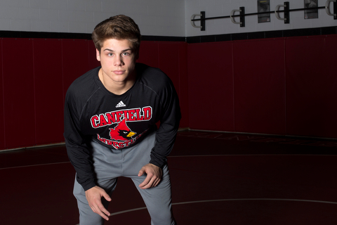 Anthony D'Alesio poses for a portrait during a regular season practice, Wednesday, Dec. 13, 2017, at Canfield High school in Canfield...(Nikos Frazier | The Vindicator)