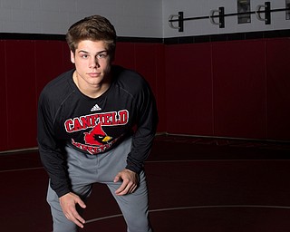 Anthony D'Alesio poses for a portrait during a regular season practice, Wednesday, Dec. 13, 2017, at Canfield High school in Canfield...(Nikos Frazier | The Vindicator)