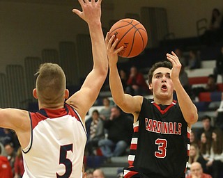 Canfield's guard Ben Shapiro (3) goes up for a layup in the fourth quarter of an AAC high school basketball game, Saturday, Dec. 16, 2017, in Austintown. Canfield won 77-57...(Nikos Frazier | The Vindicator)