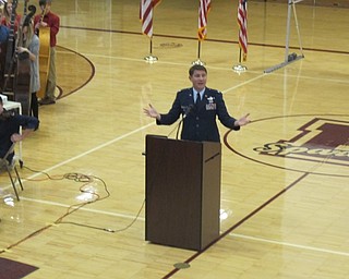 Neighbors | Zack Shively.Lieutenant Colonel John Boccieri spoke at Glenwood Junior High School's Veterans Day on Nov. 10. The assembly featured speakers, a video, the Boardman symphonic band and community veterans.