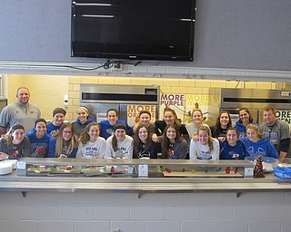 Neighbors | Zack Shively.The Poland girl's basketball team made breakfast for Poland Union Elementary's fourth annual pancake breakfast. They made more than 1,000 pancakes for more than 300 people.