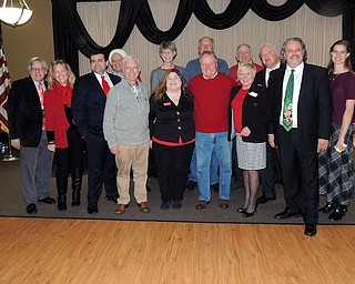 The Trumbull County Republican Party celebrated the holidays Dec. 16 with a Christmas party at Dilucia’s Banquet Center in Warren. Attendees filled a truck with donated personal care items and clothing to be delivered to the long-term care facility at the Louis Stokes Cleveland VA Medical Center. Those in attendance above, front row, from left, are Judge Thomas Campbell; Judge Colleen O’Toole; Chris DePizzo; Congressman Bill Johnson; Martha Yoder; Congressman Dave Joyce; Lakeview School Board member Mary Williams; and Kevin Wyndham, Trumbull County GOP chairman. Back row, from left, are Matt Lynch; Judge Mary DeGenaro; Arno Hill, Lordstown mayor; Liberty School Board member Scott Davis; Mike Gibbons; and State Board of Education member Sarah Fowler.