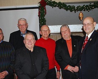 The Men’s Garden Club of Youngstown recently met for its annual Christmas dinner and president’s reception at A La Cart Catering in Canfield. Awards recipients and officers, from left, are Dave Campana, germinator editor-communication award; Hugh Earnhart, heritage award; Dennis Zap, past president; Bruce Brungard, vice president; Paul Shanabarger, president-elect and outstanding new member; and John Schinker, greenhouse chairman, horticulture award. Other awards were earned by Dan Burns, master gardener; and Larry Tooker, Bill Carney Bronze Award.