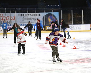 Samuel Di Steffano(9) of Boardman ice skates during First Night Youngstown, Sunday, Dec. 31, 2017, at the Covelli Centre in Youngstown. ..(Nikos Frazier | The Vindicator)