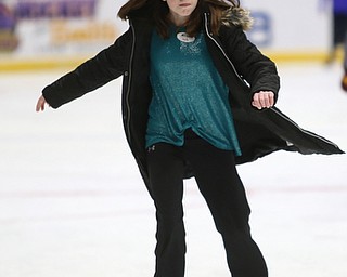 Kylie Sykes(11) of Beaver Township ice skates during First Night Youngstown, Sunday, Dec. 31, 2017, at the Covelli Centre in Youngstown. ..(Nikos Frazier | The Vindicator)