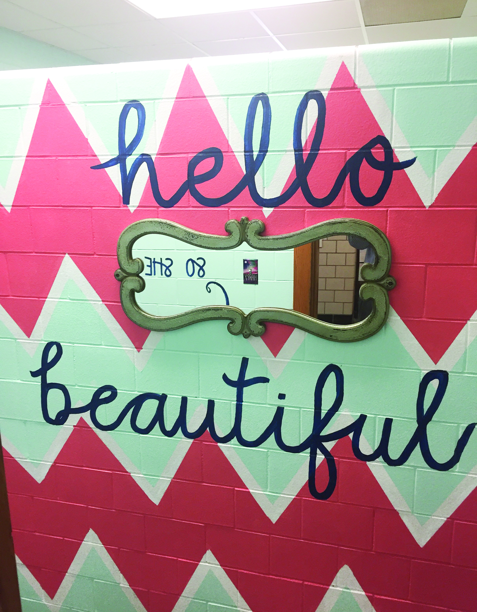 The walls and stalls in girls’ restrooms at Canfield Middle School were repainted during Thanksgiving break. 
