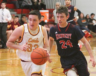 William D. Lewis The Vindicator JFK's Kasin Platt(24) and  Mooney'sJohnny Murphy(33)