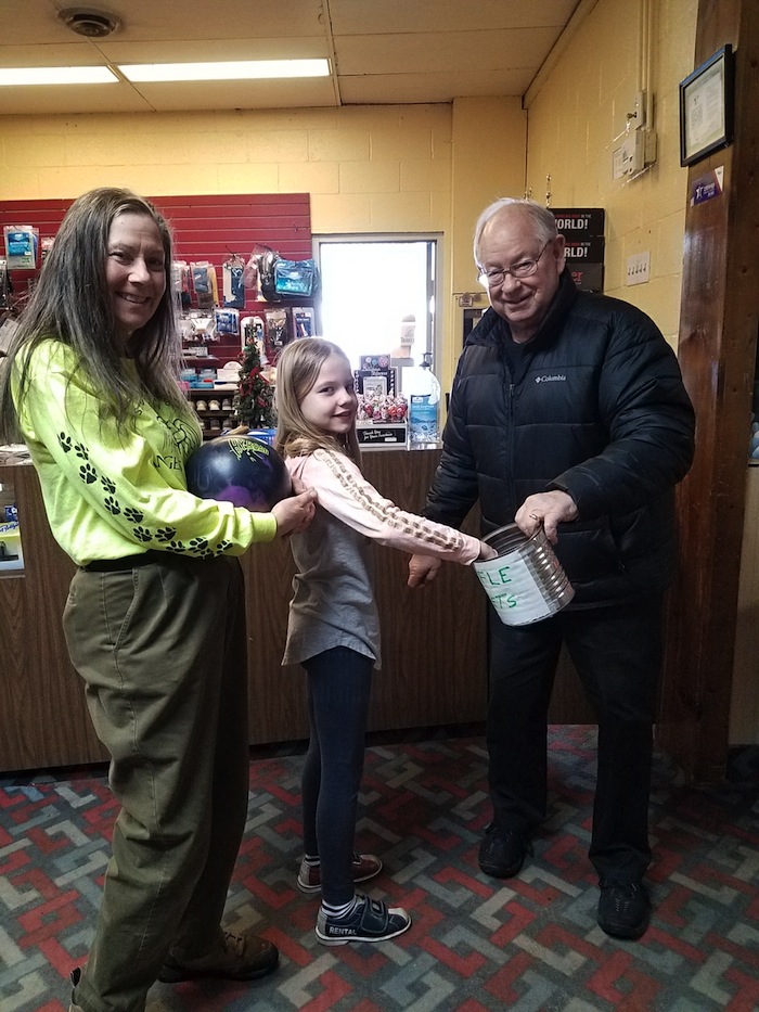 Boardman Lanes sponsored a fundraiser for Angels for Animals with the drawing taking place Dec. 30. Jim DeMain of Boardman was the winner. Participating in the drawing, above from left, are Diane Less, Kenley Smith and Rob Theis, owner of Boardman Lanes. Proceeds will go toward the building of a new Angel Wing. It will offer affordable emergency care and regular veterinarian care around the clock. It will allow Angels for Animals to increase the number of spay/neuter surgeries helping to control animal over-population in the Youngstown area and outlying communities. Angels is a nonprofit organization, and is continuing to raise funds for this project. They get no funding from any state, local or federal sources. For information, call 330-549-1111.