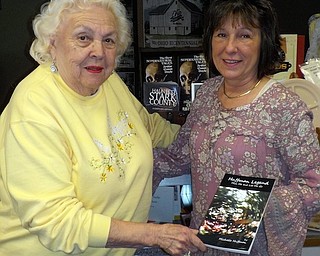 Salem Historical Society’s gift shop, 239 S. Lundy, is offering some new items. The annual community calendar features “Dining in Salem” and lists restaurants of the past. They cost $10 each plus $2 for shipping, if needed. A newly released book, “Miss Me But Let Me Go,” by Michelle Huffman, a true story about a young man who helps his mother heal, from the other side, also is available. Gift shop hours are 9 a.m. to noon Monday, Wednesday and Thursday. For information, call 330-337-8514. Above, left, is Gloria Judy with Huffman, discussing the book.