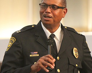 William D Lewis the Vindicator   Warren PD Captain Jeff Cole speaks during 1-14-18 MLK event at 2nd Baptist in Warren.