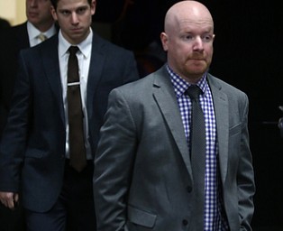 Youngstown Phantoms head coach Brad Patterson walks out onto the ice before the second period of an USHL regular season hockey game, Monday, Jan. 15, 2018, in Youngstown. Team USA won 7-1...(Nikos Frazier | The Vindicator)