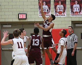 Boardman guard Ryan Archey (2) goes up for a layup in the second quarter of an AAC high school basketball game, Tuesday, Jan. 16, 2018, in Struthers. Boardman won 71-48...(Nikos Frazier | The Vindicator)