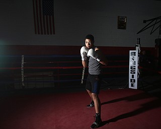 Brayan Colon poses for a photo, Tuesday, Jan. 16, 2018, at the Southside Boxing Gym in Youngstown...(Nikos Frazier | The Vindicator)