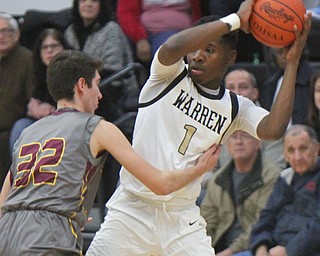 William D. Lewis the Vindicator  Harding's Terrion Jackson(1) keeps the ball from Kennedy's Ben Taylor(32).