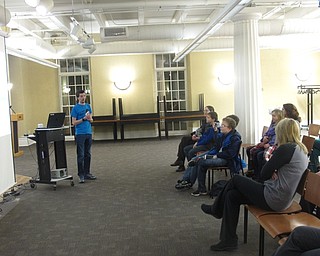 Neighbors | Zack Shively.Freddie Seitz presented about his life at Poland schools and gave tips on how to treat people with facial differences. He signed his presentation in ASL and his mother interpreted it.