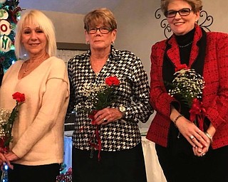 Canfield Republican Women’s Club inducted three new members at the club’s Dec. 6 meeting. Above, from left, are Nancy Epstein, Barb McNeil and Elissa Douglass.