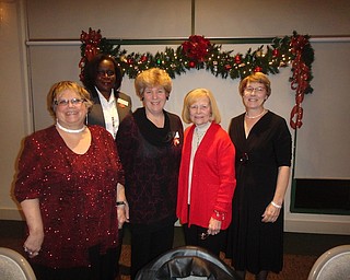 Above, from left, officers of chapters of Delta Kappa Gamma International Society, are Carolyn Price, Leana Spencer, Mary Ann Raidel, Juanita Barber and Anne Fetrow. DKG is an international society for outstanding educators. Two chapters gathered together at Leo’s Ristorante for their annual dinner.