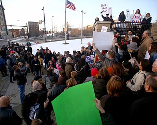 Protestors hold a rally for Al Adi's release, Saturday, Jan. 20, 2018, at the Nathaniel R. Jones Federal Building & U.S. Courthouse in Youngstown...(Nikos Frazier | The Vindicator)