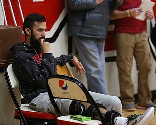 Youngstown State guard Francisco Santiago (23) watches from the sideline in the second half of an NCAA college basketball game against IUPUI, Saturday, Jan. 20, 2018, in Youngstown. YSU won 85-62...(Nikos Frazier | The Vindicator)