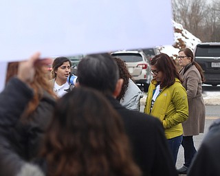 Lina Adi speaks at a protest rally demanding the release of Al Adi, Sunday, Jan. 21, 2018, outside the Northeast Ohio Correctional Facility in Youngstown...(Nikos Frazier | The Vindicator)