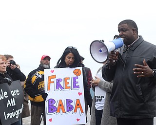 Youngstown Mayor Jamael Tito Brown speaks at a protest rally demanding the release of Al Adi, Sunday, Jan. 21, 2018, outside the Northeast Ohio Correctional Facility in Youngstown...(Nikos Frazier | The Vindicator)