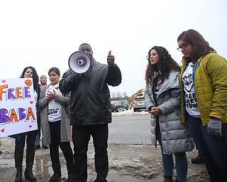 Youngstown Mayor Jamael Tito Brown speaks at a protest rally demanding the release of Al Adi, Sunday, Jan. 21, 2018, outside the Northeast Ohio Correctional Facility in Youngstown...(Nikos Frazier | The Vindicator)