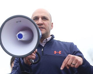 State Sen. Joe Schiavoni (D-Ohio) speaks at a protest rally demanding the release of Al Adi, Sunday, Jan. 21, 2018, outside the Northeast Ohio Correctional Facility in Youngstown...(Nikos Frazier | The Vindicator)