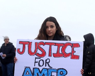 Yasmin Musleh(15) of Boardman poses for a photo at a protest rally demanding the release of Al Adi, Sunday, Jan. 21, 2018, outside the Northeast Ohio Correctional Facility in Youngstown...(Nikos Frazier | The Vindicator)