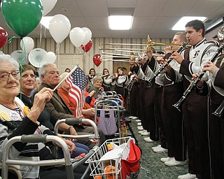 William D Lewis The Vindicator Marge LoCicero celebrated her 100th birthday 1-23 at Marian Assisted Living Center in Boardman. Her birthday wish was to have a marching band play at her party. 50 members of the Boardman HS band obliged her with a concert.