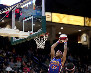 Globetrotter Animal dunks, Jan. 24, 2018, at the Covelli Centre in Youngstown...(Nikos Frazier | The Vindicator)