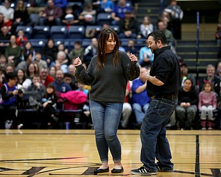 Amber and Eddie Bonilla of Struthers dance, Jan. 24, 2018, at the Covelli Centre in Youngstown...(Nikos Frazier | The Vindicator)