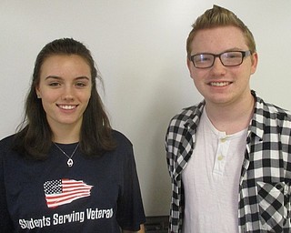 Austintown Fitch High School juniors Lainie Simons, left, and Jared Godwin will attend the annual Rotary Youth Leadership Award weekend Feb. 23 to 24 at the Avalon Inn, sponsored by district Rotary clubs. Each year members of the junior class of area high schools are selected as a way to encourage leadership and community action in their lives. Simons is a member of Key Club, Interact Club, Spanish Club, softball and volleyball. She is the daughter of Bobbi and Orvill Simons and is contemplating a career in the medical field after graduation. Godwin is a member of STEM, Interact Club, Spanish Club and tennis. He is the son of Kristen and Ed Godwin. Tina Kubacki is the Interact Club adviser at Fitch, which is sponsored by the Rotary Club of Austintown.
