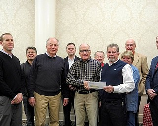 Buhl Park recently received a $10,000 donation from the O’Brien Children’s Memorial Fund. The funds will be used to support general park operations, which are projected to cost $1.3 million this year. Above, from left, are Lew Kachulis, Tom Roskos, David George, Gary Hinkson, John Matune, Steve Gurgovits, John Rose, Paul O’Brien, Mitzi Kuster, Bill Perrine and Kyle English.