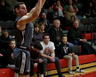 Boardman guard Mike Melewski (5) shoots a three point basket in the third quarter of an AAC high school basketball game, Tuesday, Jan. 30, 2018, in Canfield. Canfield won 62-48...(Nikos Frazier | The Vindicator)